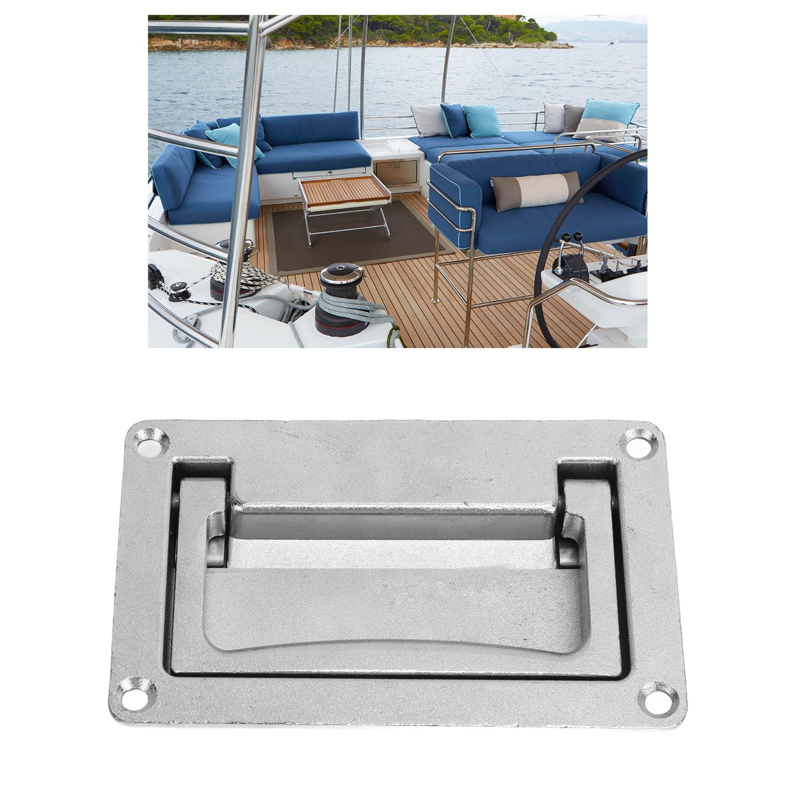 Astibym Recessed Pull Handle, Heavy Duty Spring Loaded Recessed Pull Handles, Zinc Alloy Flush Lift Handles for Boat Trailer RV