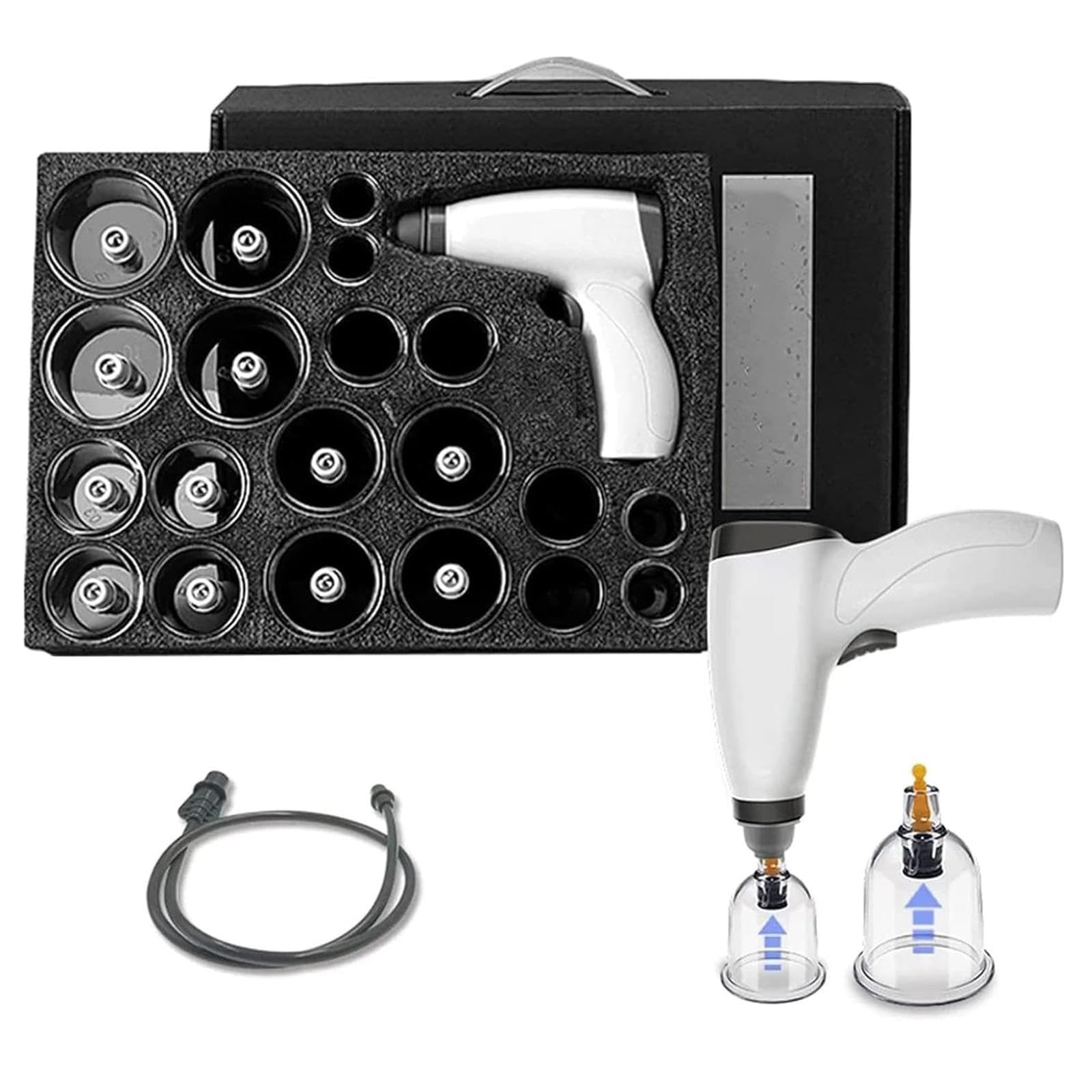 Set di Coppettazione Set per Coppettazione Cinese con 24 Tazze di Coppettazione Sottovuoto, Ricarica USB, Funzionamento Intelligente, Massaggio del Corpo per Salone o Uso Domestico