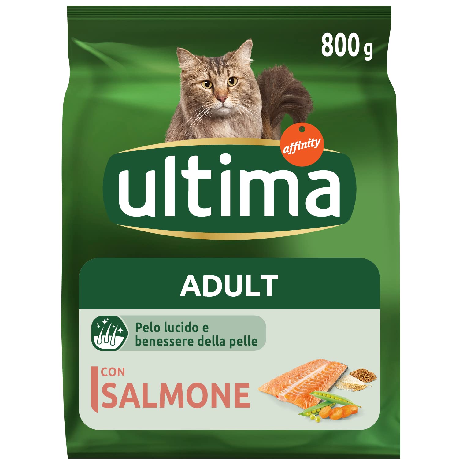 Ultima Adult Salmone - Crocchette per gatti - Confezione da 8 x 800g - Totale 6,4kg