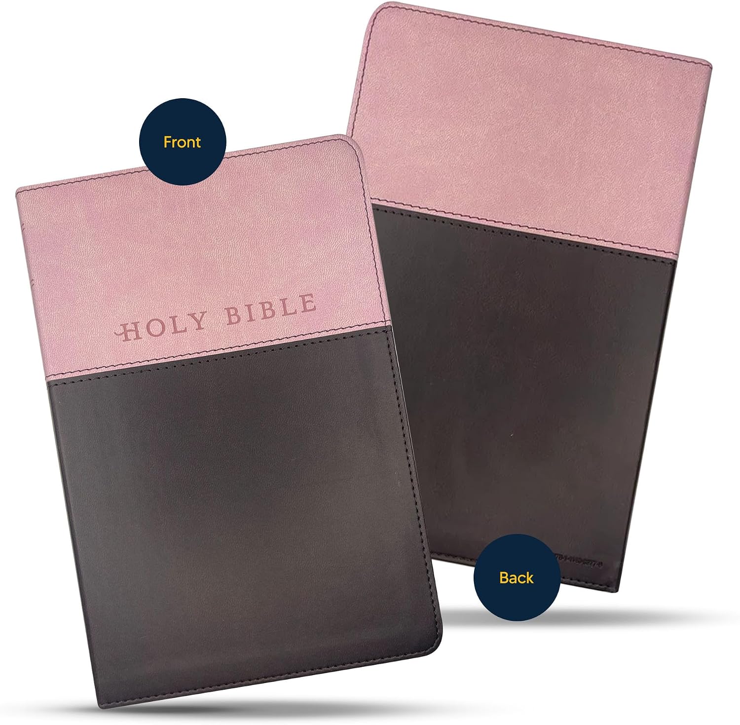 Personalized NLT Bible New Living Translation Faux Leather Holy Bible with Custom Name and Text, Small Print with Red-Highlighted Verses | Custom Gift for Religious Celebrations | Pink/Brown
