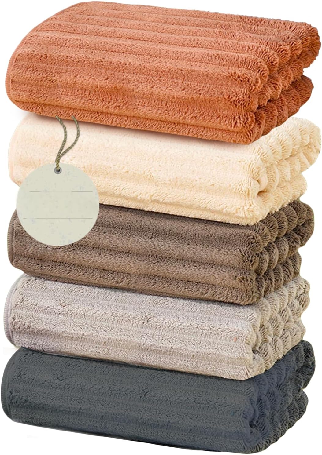 5 PCS and Cost-Effective Rainbow Coral Fleece Towels （60 x 40 Inches） Super Large, Comfortable Bath Towels That Absorb Water Quickly(Red,Yellows,Grey,Black,White)
