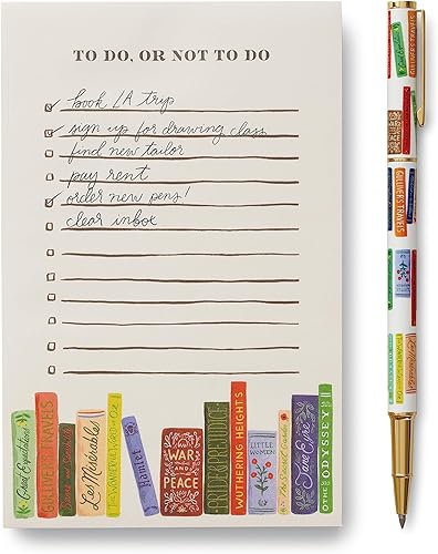 Miniatura 2 de RIFLE PAPER CO. Book Club - Bolígrafo de escritura, 5.375 pulgadas de largo, punta redonda de 0.020 in, cuerpo de acero inoxidable con detalles de