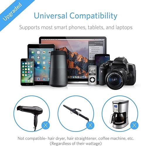 Miniatura 5 de BESTEK - Adaptador de viaje universal convertidor de voltaje de 220 V a 110 V con carga USB de 6 A y 4 puertos, y adaptador de enchufe de Reino