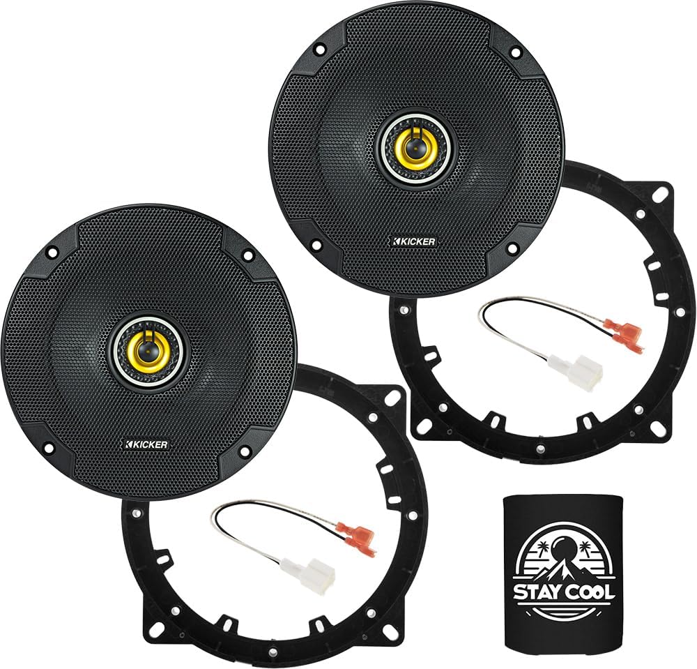 KICKER Speakers 6.75 inch for Hyundai Tucson 2016-2021 Upgrade Kit - Pair of CS Series with Adapters and Harness, Coaxial 6 3/4 Car Audio Front Door Speaker CSC67, 46CSC674