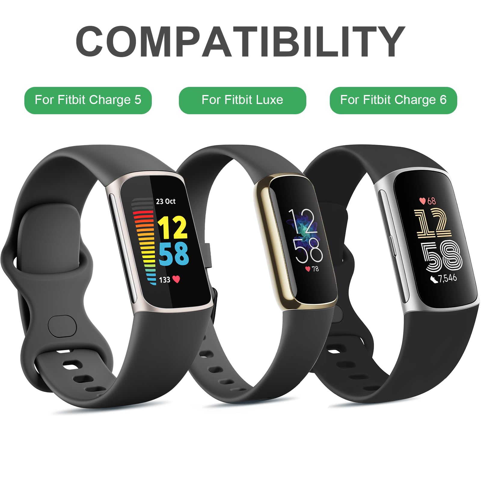 AK Charging Cable Compatible with Fitbit Charge 6/Charge 5/Luxe, Replacement USB Charger Cradle Dock Adapter with Reset Button Compatible with Fitbit Charge 6/Charge 5/Luxe Smartwatch,1.6ft/50cm