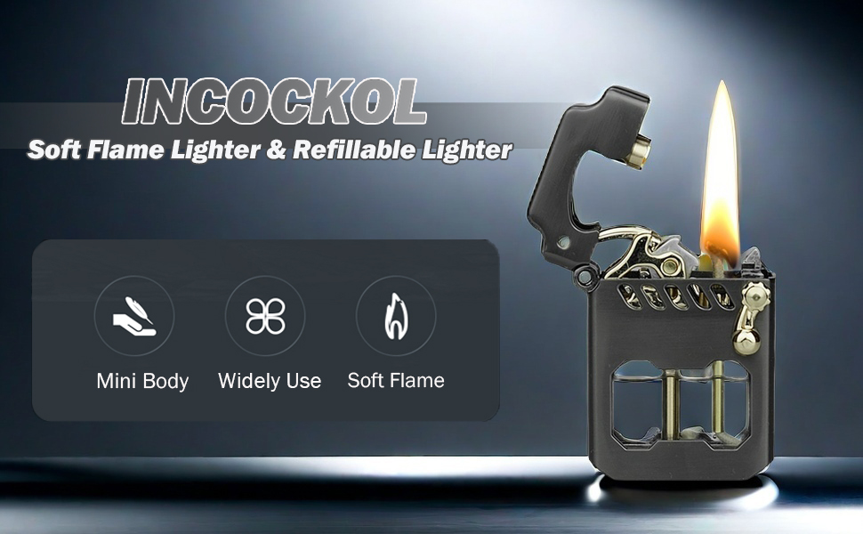 Encendedor Vintage Trench Metal Rocker Kerosene Negro miniatura 7