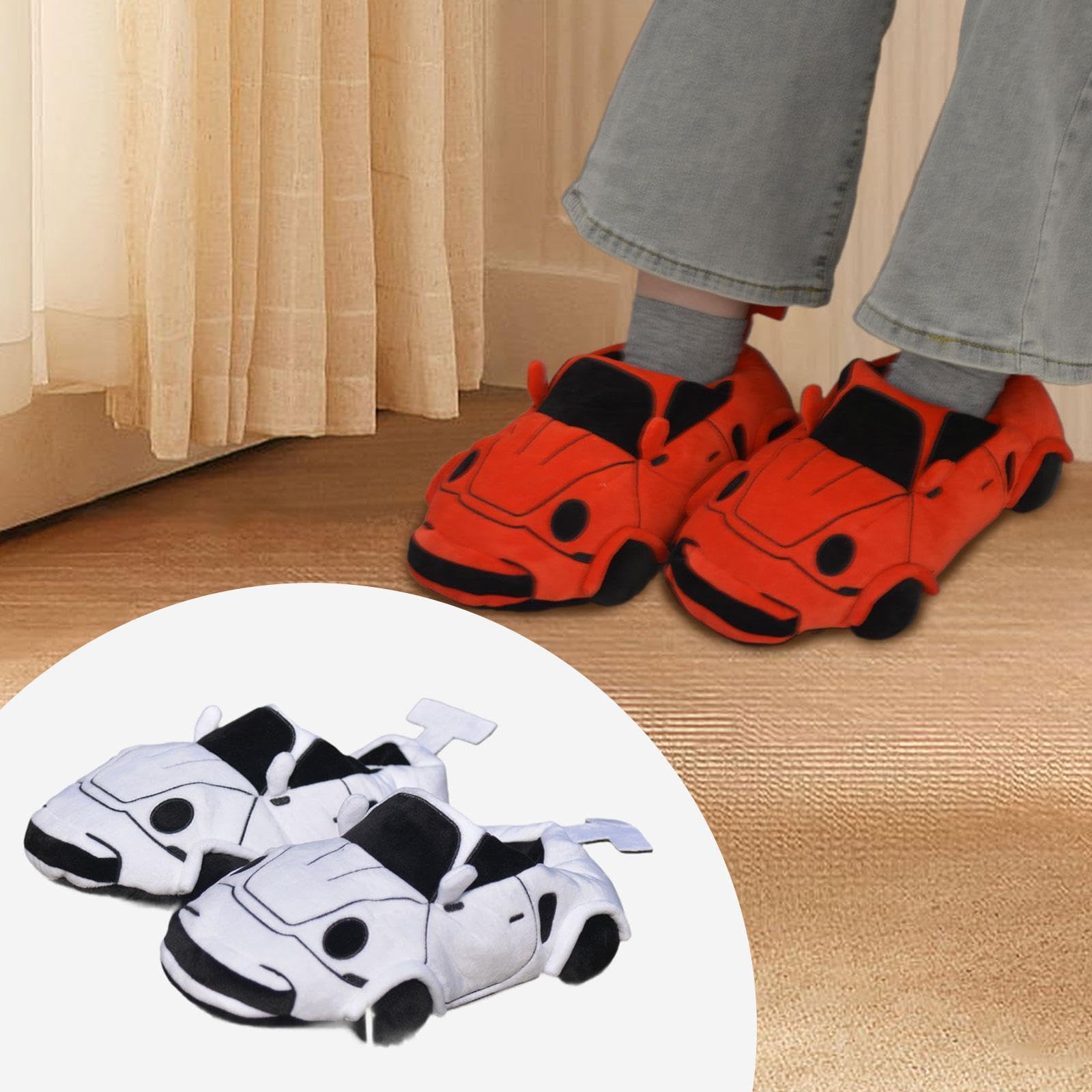 predolo Pantuflas Familiares con Forma de Coche para Uso en Interiores, Regalos Navideños