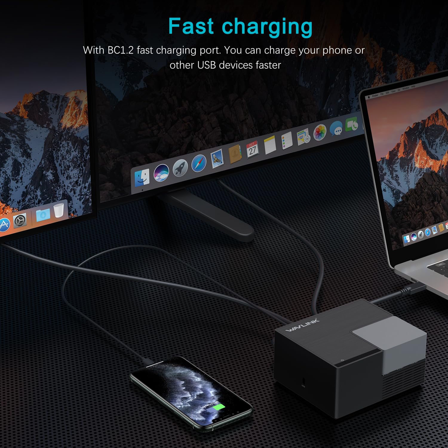 Stacja dokująca USB C z dwoma monitorami i 2 portami HDMI, stacja dokująca WAVLINK z podwójnym HDMI, wejście 130 W -PD, 4 porty USB-A, Gigabit Ethernet, audio, kompatybilna z Mac/Dell/HP/Lenovo