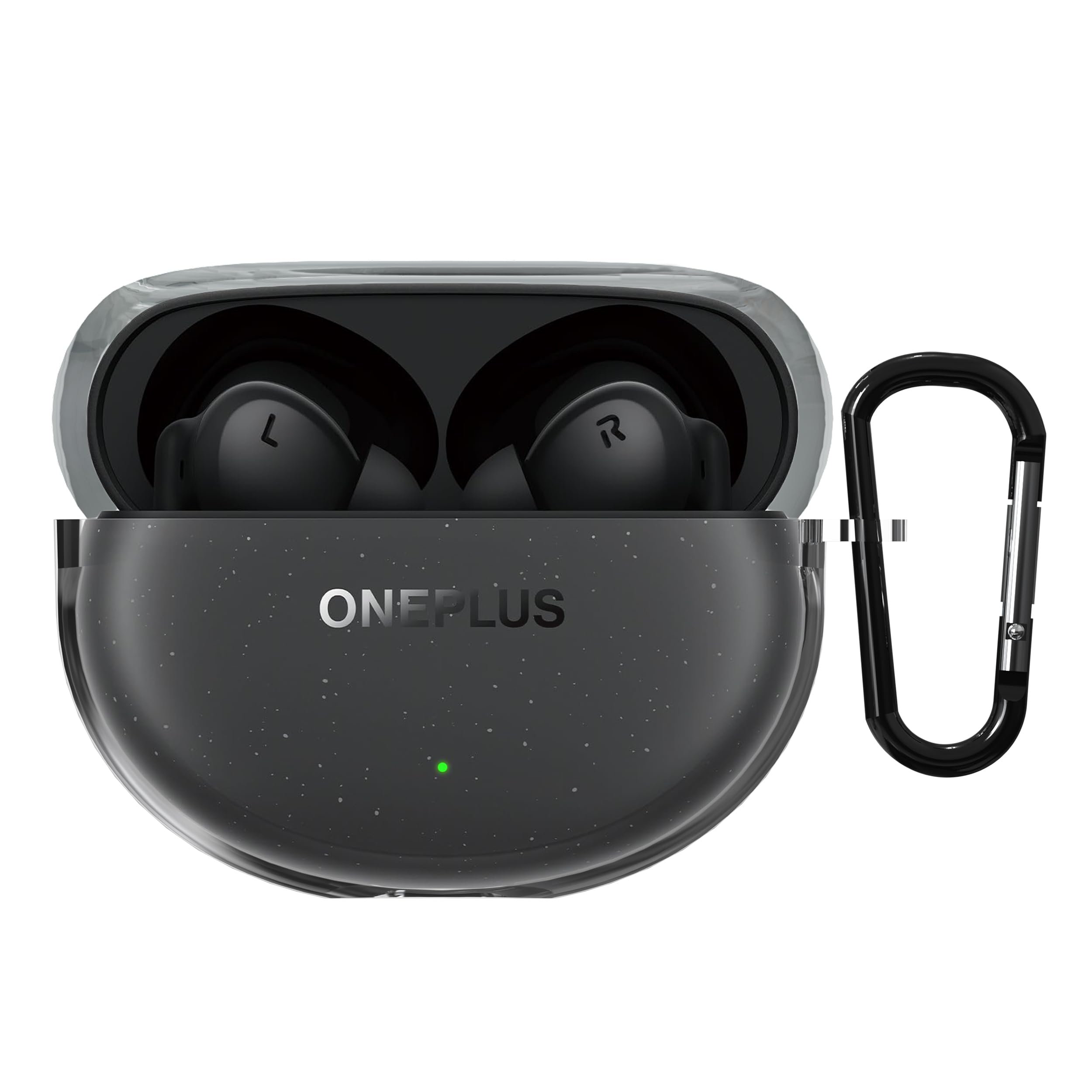 Sounce Earphone Case Cover Compatible for OnePlus Nord Buds 3 Pro, Soft Silicone Skin Case Cover Shock-Absorbing Protective Case with Keychain [Front LED Visible] (Transparent)