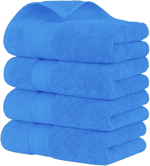 NAUSHA HOME - Premium Large Hand Towels Bale Set - Pack of 4 & 6 Pieces - 100% Soft Cotton Towels, Highly Absorbent Extra Large Gym Towels (50 x 80 cm), Hotel & Spa Quality Thick Towels (Cobalt, 4)