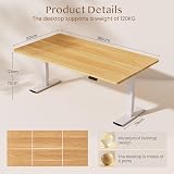 FLEXISPOT Escritorio Elevable Eléctrico Mesa Regulable en Altura 180x80 cm con 2 Potentes Motores Escritorio Estable Escritorio de pie Eléctrico Regulable en Altura con Función Memoria(Blanco+Arce) - 2