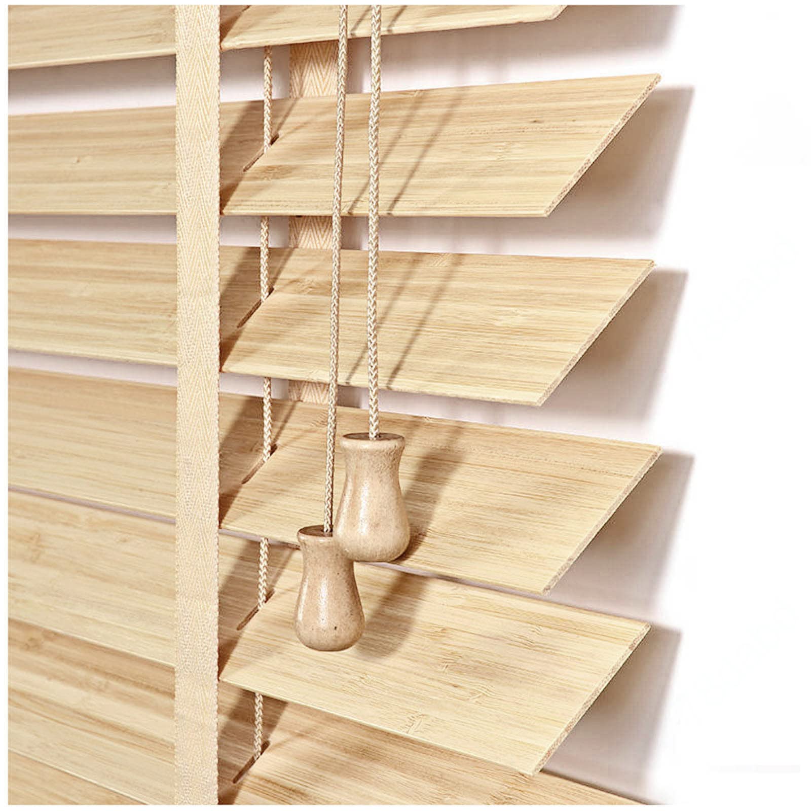 Wooden Venetian Blinds, Horizontal Blinds, Natural Light Filtering Venetian Shades, Solid Wood Window Blinds, 50-150cm/20-59in Wide,WxH-145x200cm/57 x 78.5in