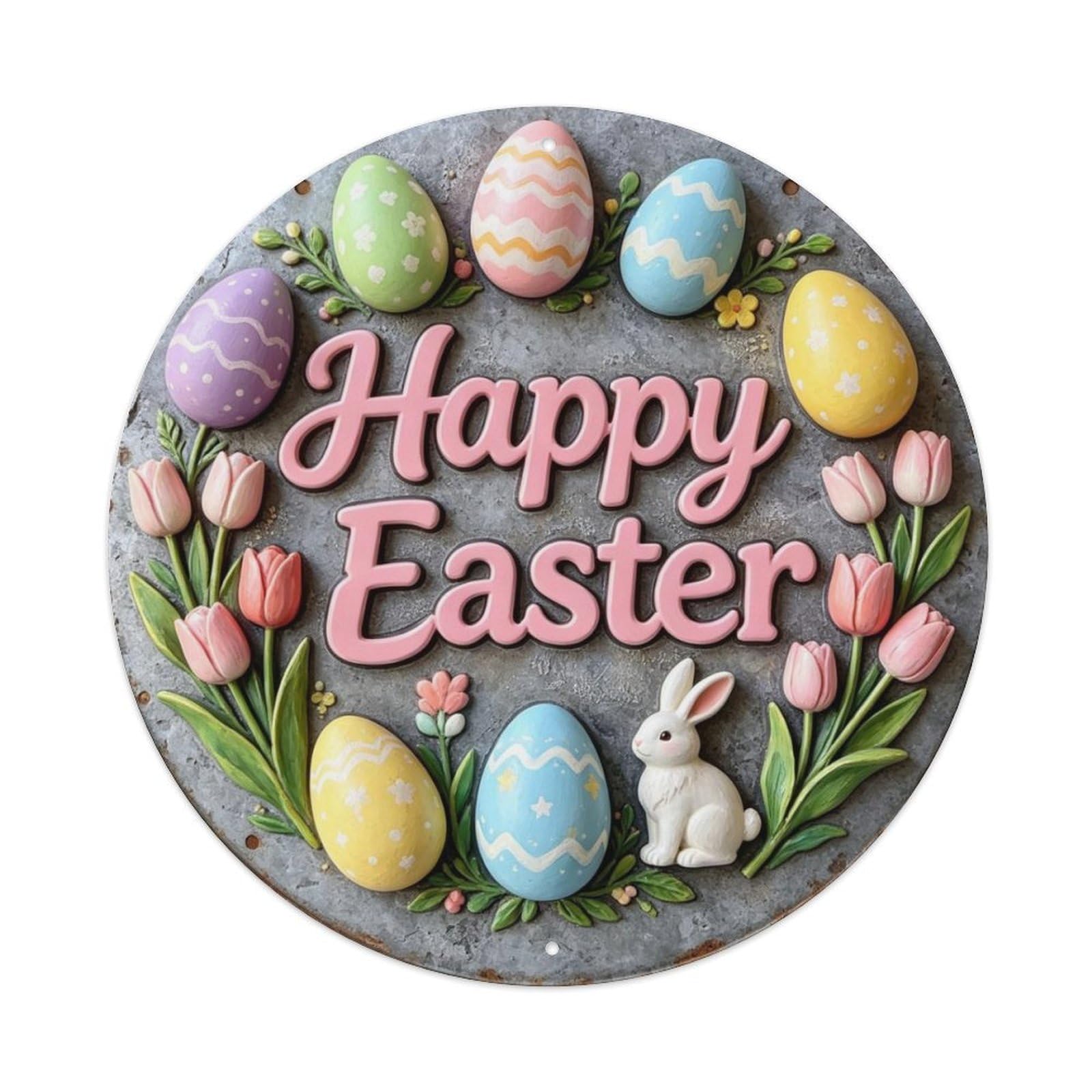 Happy Easter Metal Tin Sign Plaque