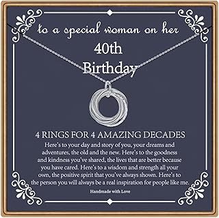 IEFLIFE Birthday Gifts for Women, Sterling Silver Necklaces, 40th 50th 60th 70th 80th 90th Birthday Necklace, 40 50 60 70 80 90 Years Old Birthday Gifts, 4 5 6 7 8 9 Decade Birthday Jewelry for Women
