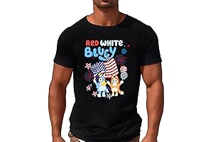 Father and Son Shirts 4th of July, Matching Star Blue Red Shirts for Family