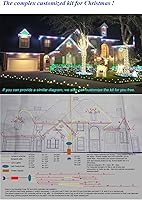 Vista 6 de Kit de tira de luz LED RGB direccionable de 10 pies para exteriores, resistente al agua, 12 V, WS2811, con controlador de sincronización de música