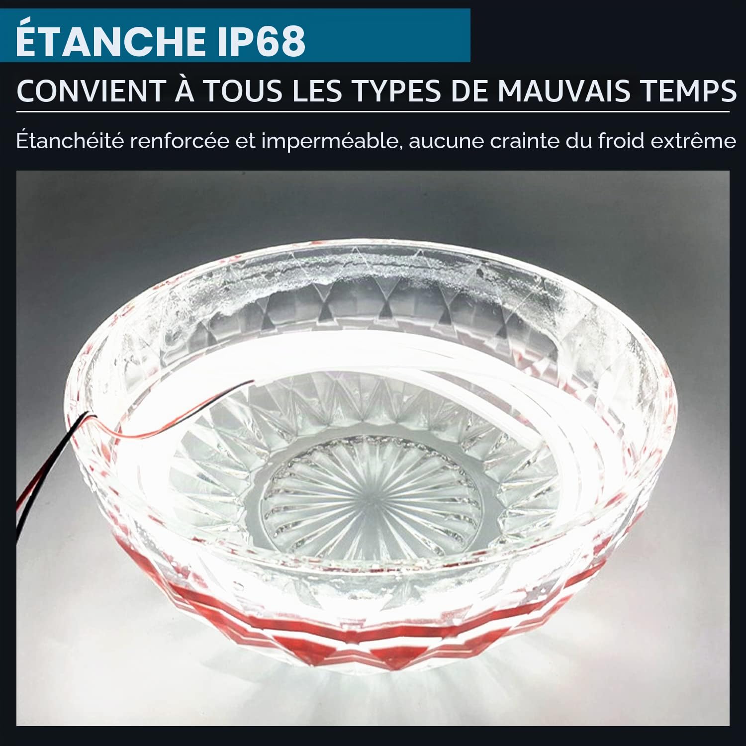 Bande LED Yeelan - Feux de circulation diurnes - Kit démarrage dynamique - Barre lumineuse décorative - Flexible et imperméable - Blanc - 180 cm