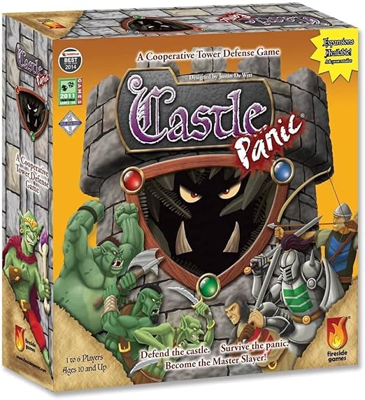 Castle Panic Cooperative Board Game – Defend Towers Against Goblins, Orcs, & Trolls for Game Night – 4 Game Modes – 1 to 6 Players – Strategy Board Games for Adults & Kids 8+ by Fireside Games