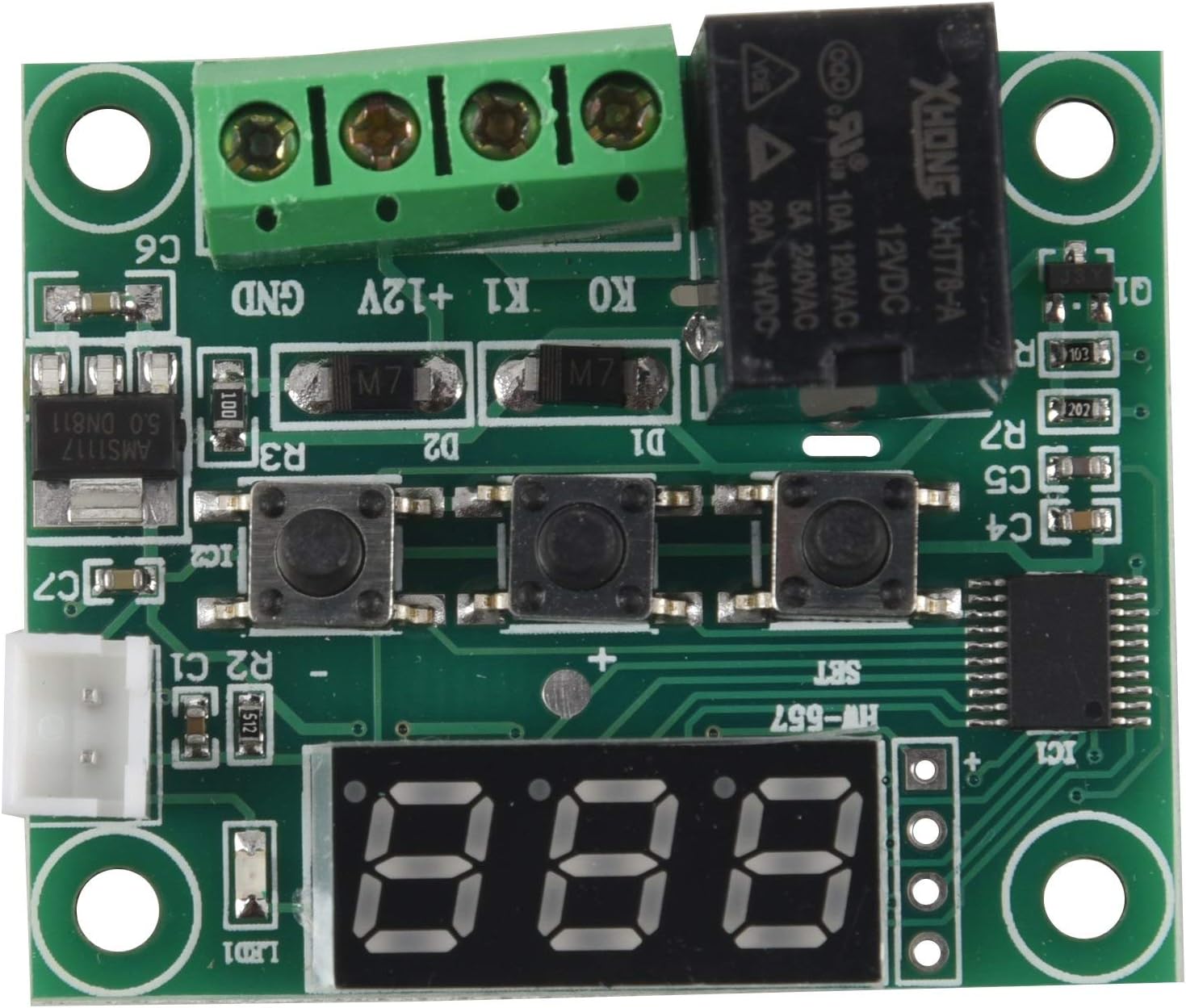 SODIAL(R) 2x W1209 12V DC Digital Temperature Controller Board Mini Electronic Temperature Temp Control Module Switch Green