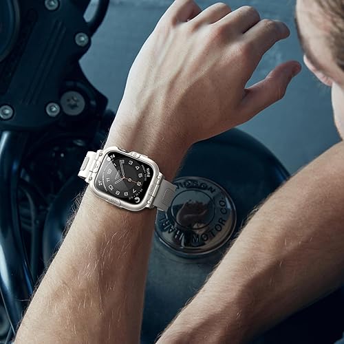 Miniatura 6 de Mosonio Caja Deportiva Resistente con Correa para Apple Watch Banda 46mm 45mm 44mm 42mm (S11S10)41mm 40mm, Correas Ligeras de TPU con Cubierta y