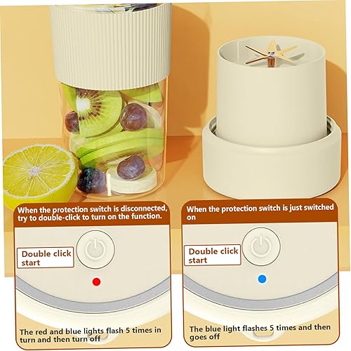 Miniatura 8 de Exprimidor portátil de 11.8 fl oz USB, sin BPA, mini vaso portátil con popote y 6 cuchillas de acero inoxidable, a prueba de fugas, tamaño personal