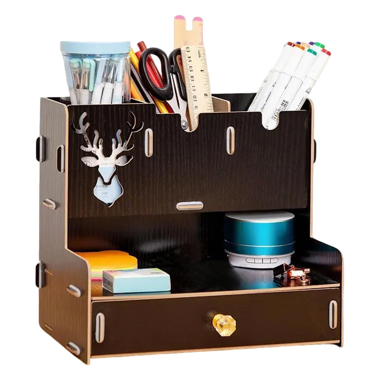 Schreibtisch Organizer mit Schublade, Stifthalter, multifunktionale Schreibwaren Aufbewahrungsbox, Tisch Organizer für Büro, Schule, Zuhause, Stiftehalter, Schreibtisch Organizer mit Schublade