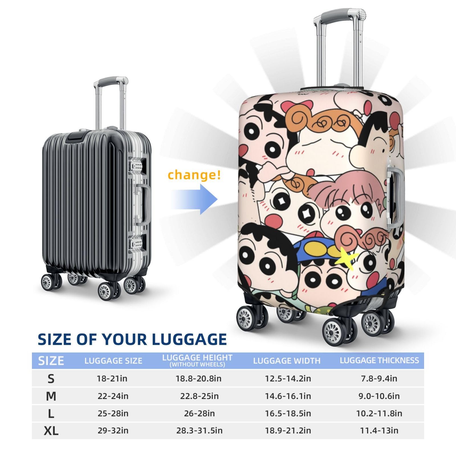 Amazon.co.jp: スーツケースカバー クレヨンしんちゃん トランクカバー