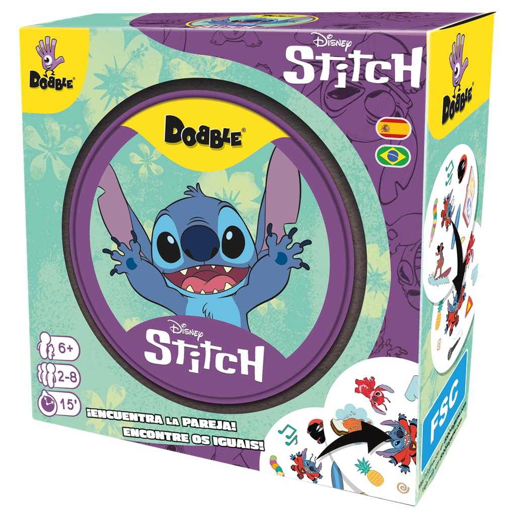 Zygomatic | Dobble Disney Stitch | Observation and Speed Card Game for Kids and Adults | Ages 6+ | 2-8 Players | 15 Minutes per Game | Multilanguage (Includes Spanish)-image-47