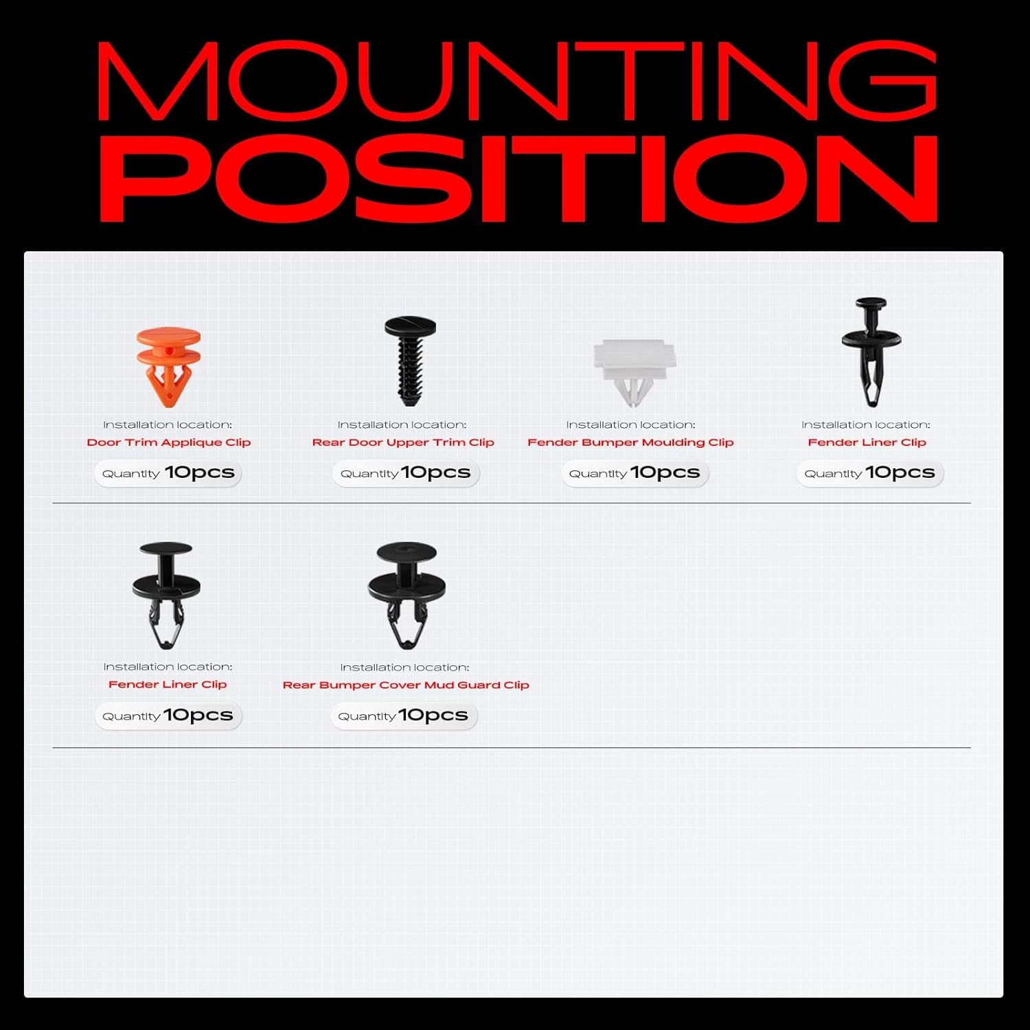 A-Premium 300Pcs 50.56 oz Nylon Bumper Retainer Clips Fender Fasteners Door Trim Panel Molding Hood Auto Push Pin Plastic Rivets Kit Compatible with Chevy Silverado & GMC Sierra, with Removal Tool