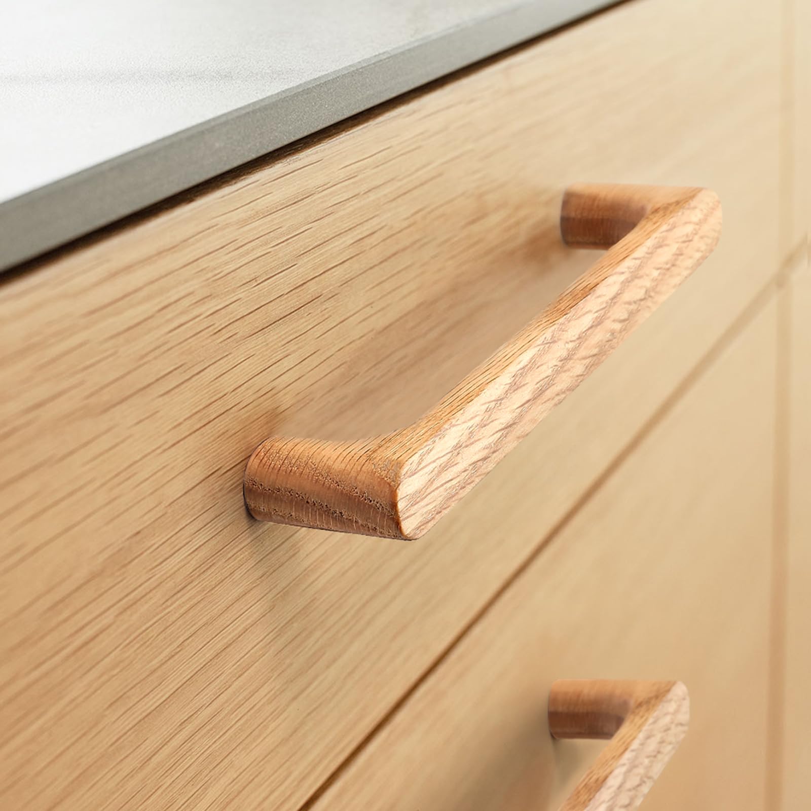 Lot de 10 poignées de tiroir rondes en noyer 5 en bois pour armoires de cuisine, tiroirs, portes d'armoires