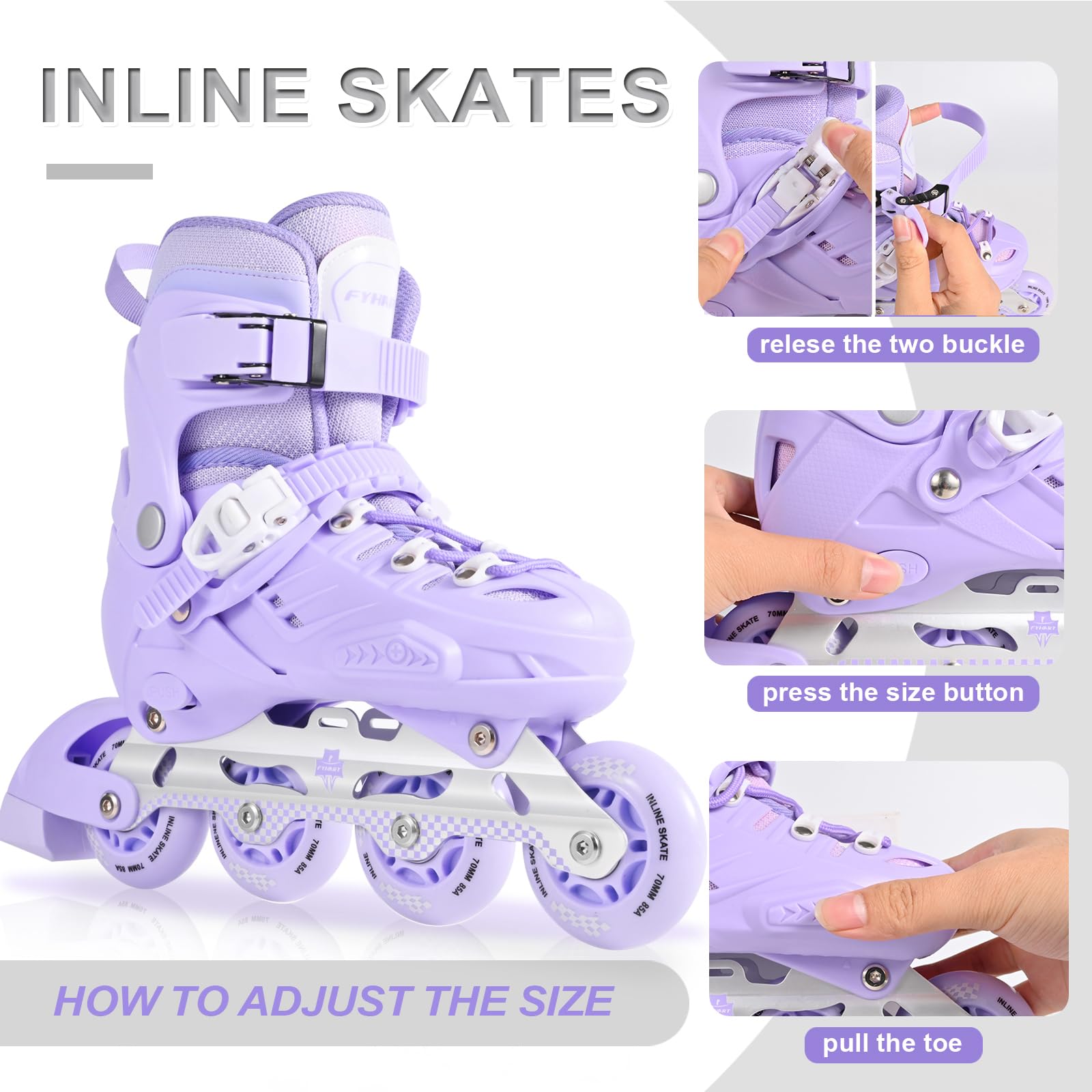 Inliner Kinder Damen Mädchen Inlineskates Größen Verstellbare