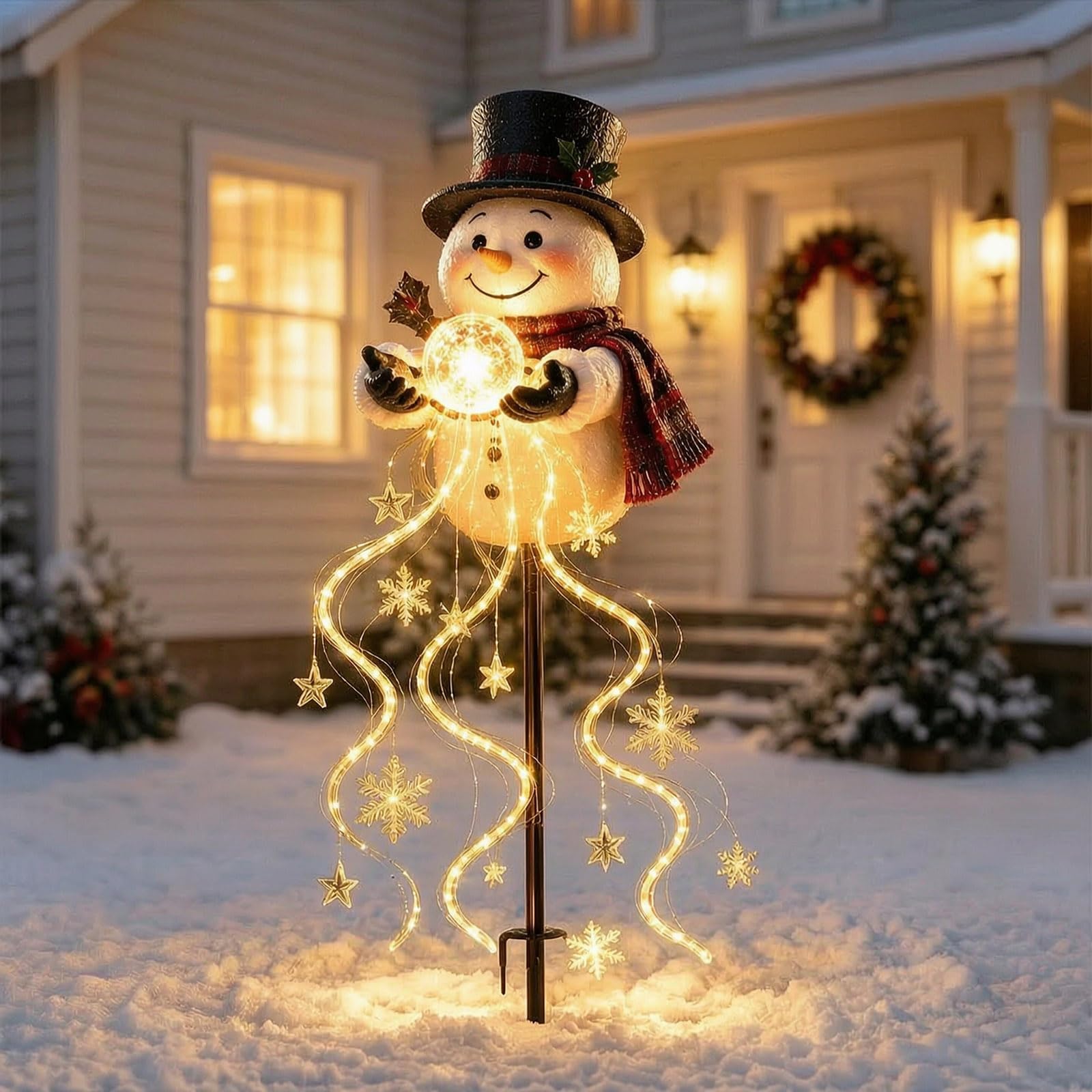 Christmas Bell Cascade Solar Yard Light for Christmas Yard Decor，1 Pcs