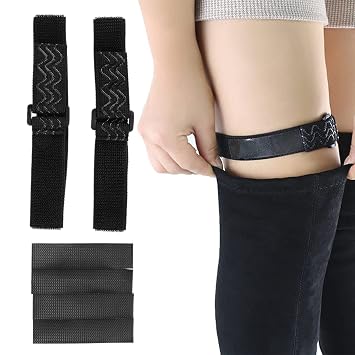 2pcs Knee Boots Straps, Elastic adjust Boots Straps and AntiSlip Boots Fixed Belt Straps with 4pcs Adhesive Tapes for longer Boots Half Boots, Keep Boots Not Fall Off