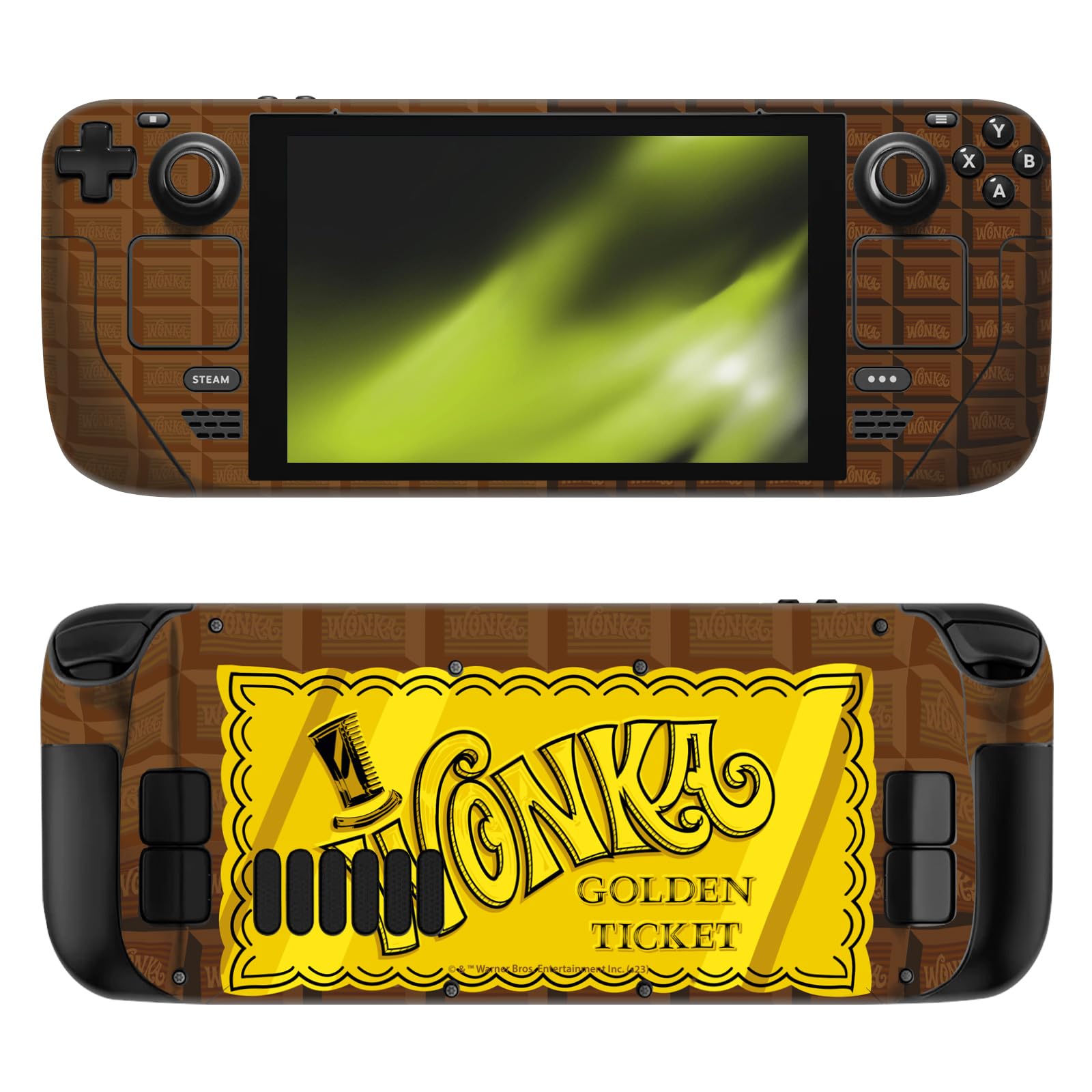 Autocollant Steam Deck Willy Wonka Ticket d'or Vinyle Head Case - 6