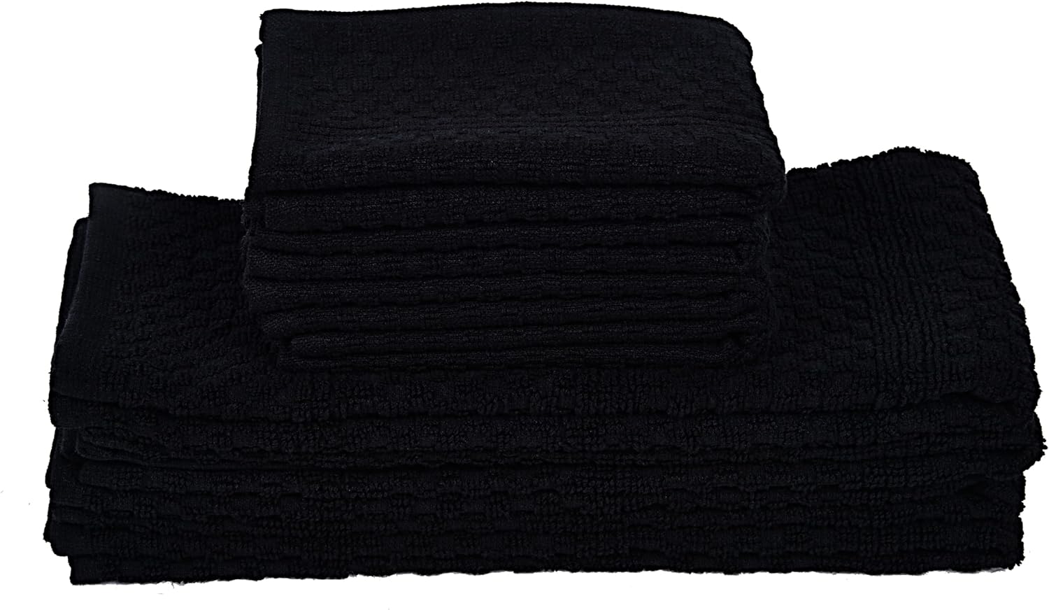 100% Cotton Premium Terry Dish Towels and Dish Cloth Set – Highly Absorbent Terry Cleaning Rags – Reusable Dishcloth and Dishtowel for Kitchen – Red – 15"x25" and 12"x12" (Pack of 8)