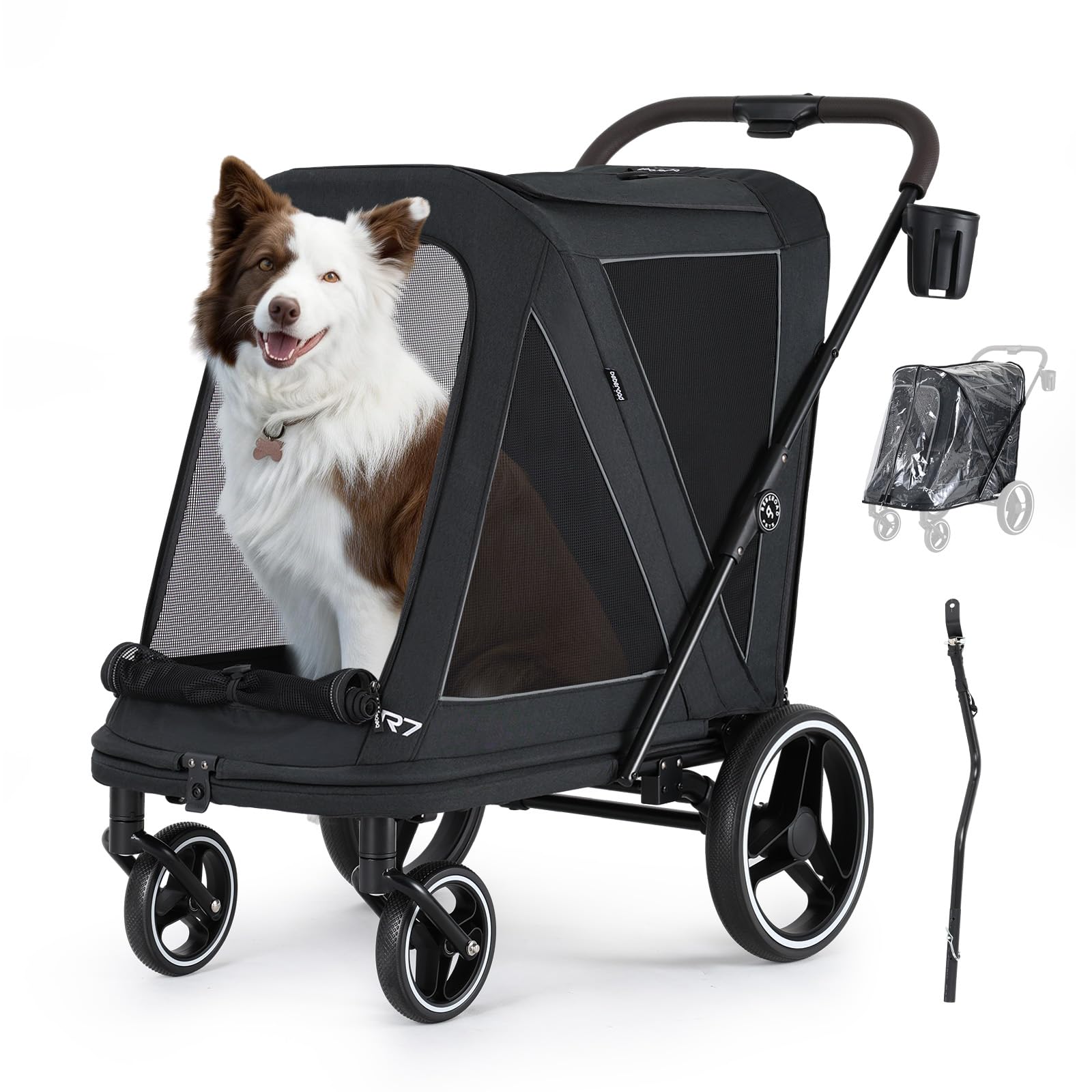 Beberoad Dog Stroller for Medium Dogs, 2-in-1 Pet Stroller &amp; Bike Trailer