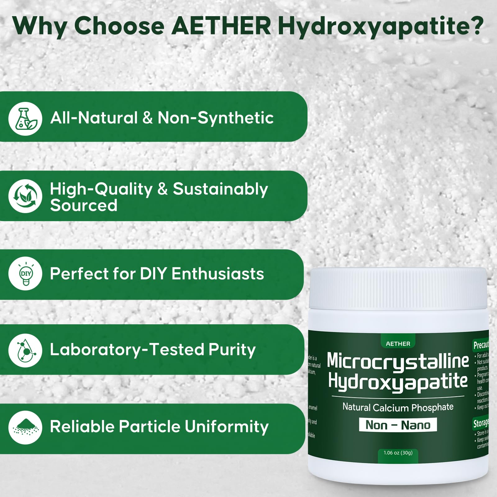 Microcrystalline Hydroxyapatite Powder - DIY Calcium Source -4