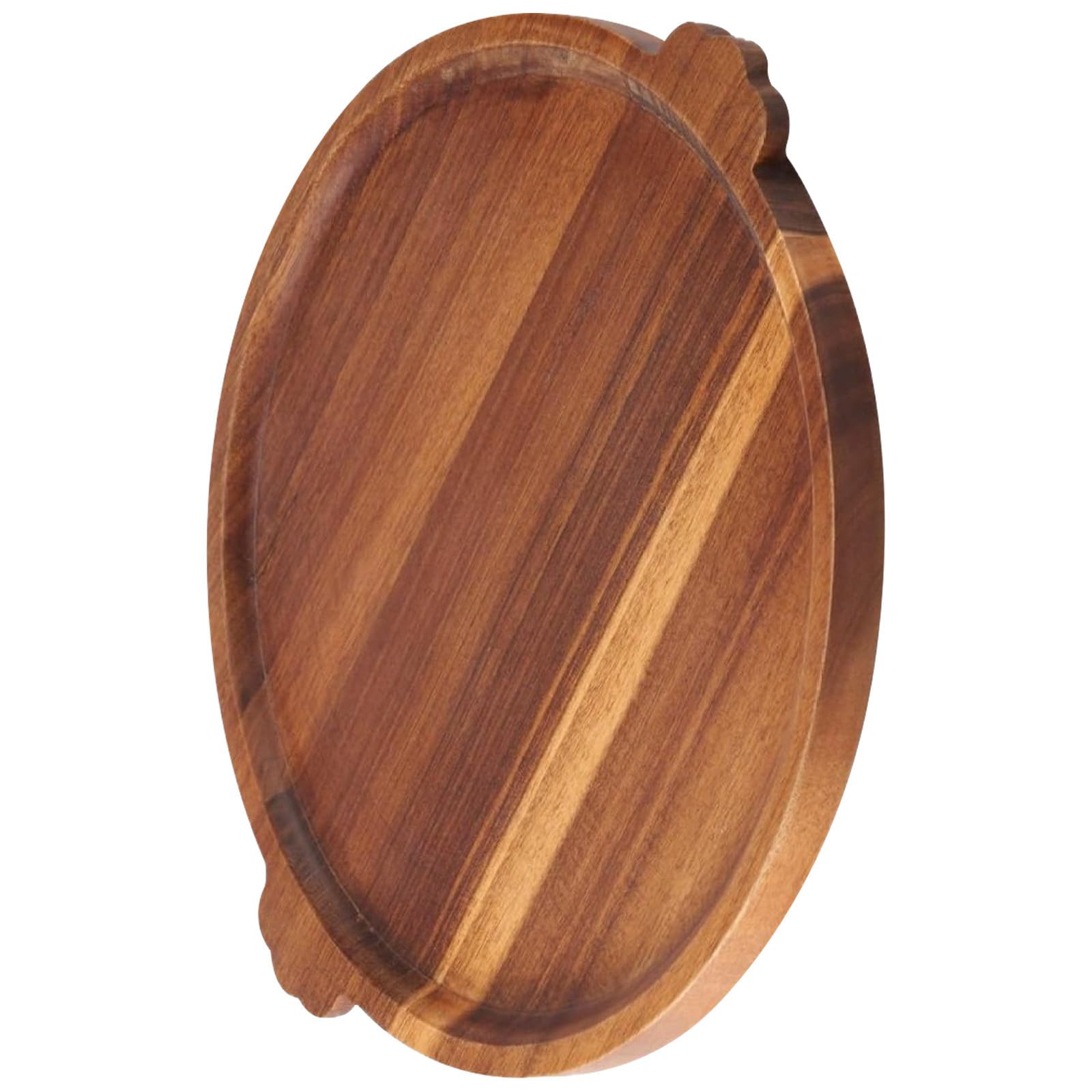 Operitacx Bandeja Redonda Grande de Madera con Asas para Servir Desayuno