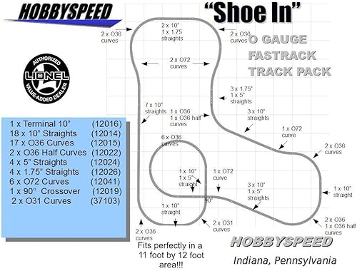 Miniatura 1 de Zapato en Track Pack 11' x 12' O Gauge Diseño de diseño de tren