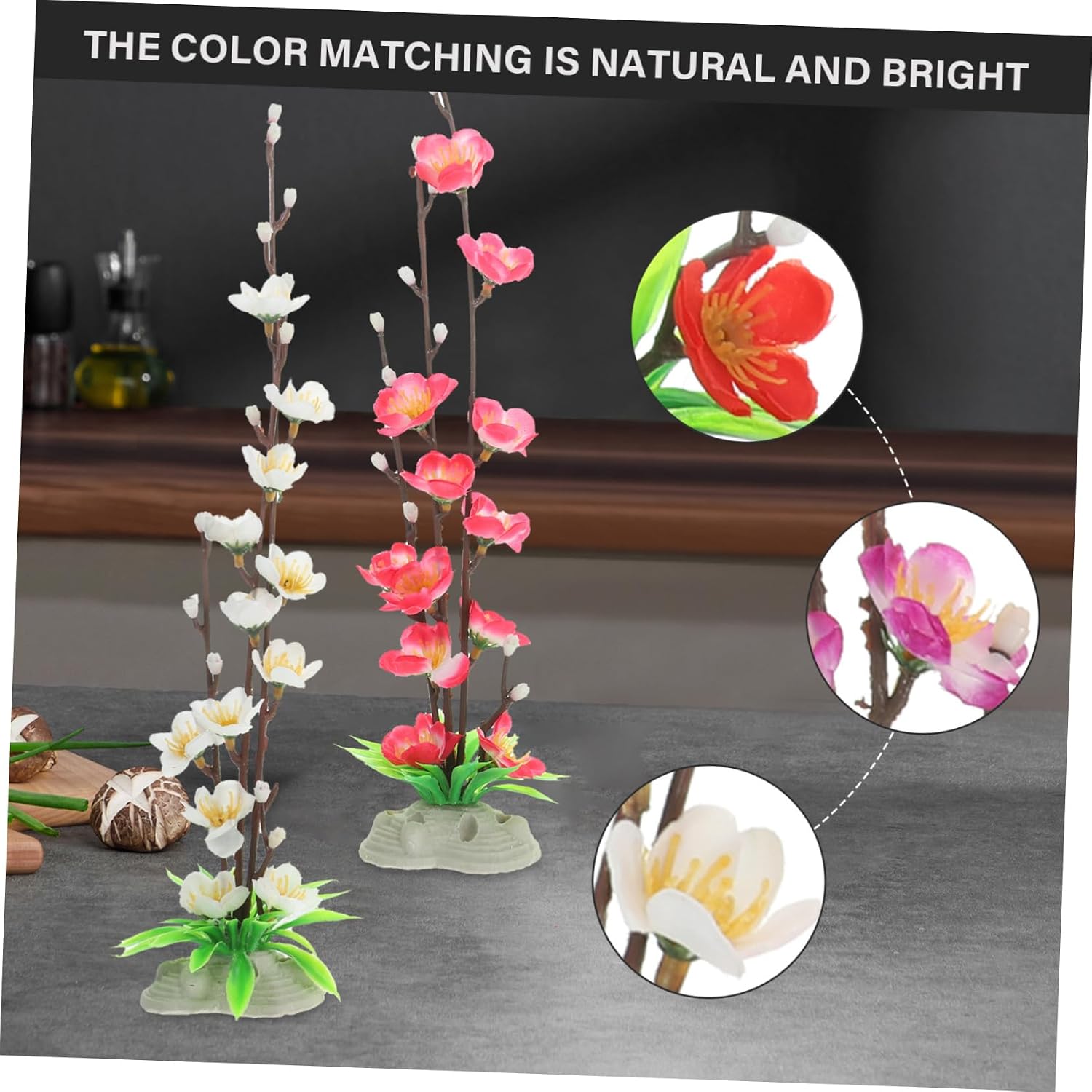 4Pcs Japanese Sushi Plate Decoration Fake Flower Adornment for Sashimi
