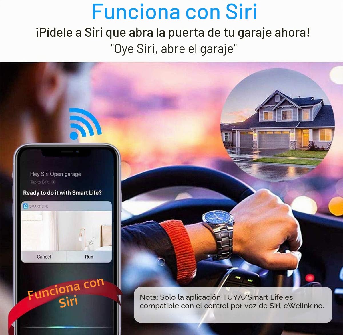 Controlador Remoto de Apertura de Puerta de Garaje WiFi Inteligente Newgoal. Control de la aplicación Tuya Smart Life. Compatible con Alexa, Google Assistant e IFTTT. No se Requiere concentrador