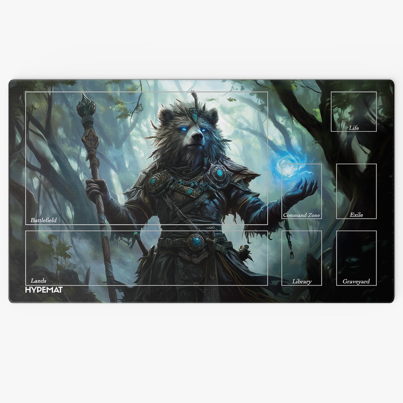Playmat für MTG TCG – Spielmatte für 1 Spieler | Perfekt für Anfänger & Fortgeschrittene | Inkl. Gratis Tasche (Wizard) – rutschfest & Langlebig