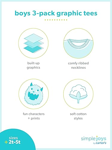 Miniatura 5 de Simple Joys by Carter's Paquete de 3 camisetas de manga corta para bebé niño