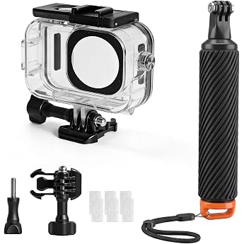 Waterproof Case Compatible with DJI Osmo Action 6 Camera 60 m Underwater Diving Housing with Floating Handle Anti-fog & Quick Release Holder Screw Accessories for Action 6