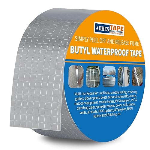 ADHES - Cinta de butilo impermeable, 2 pulgadas x 16 pies, cinta selladora de butilo para reparación de caravanas, ventanas, barcos y tuberías,