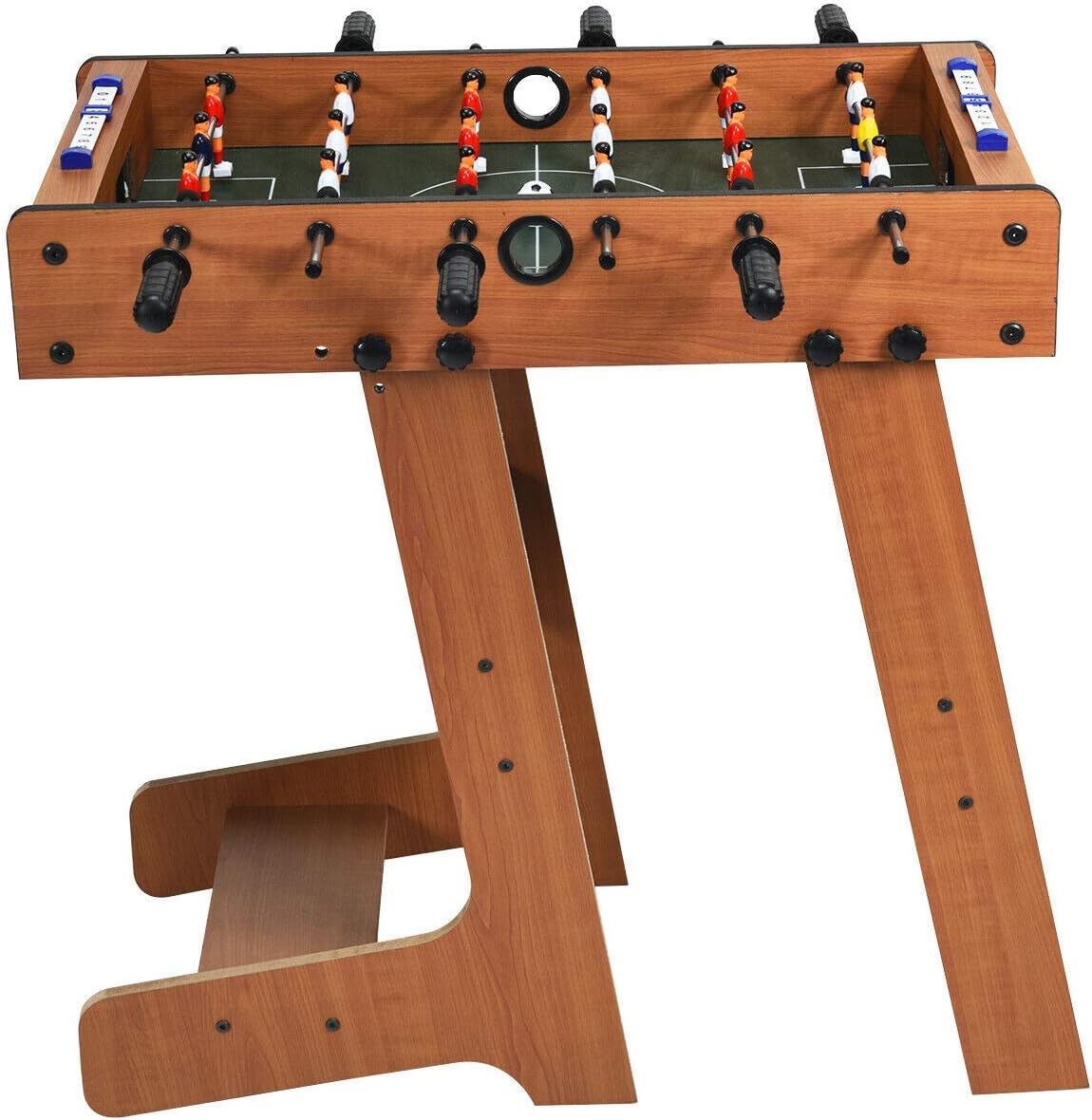 HPW Folding Design Foosball Table Indoor Soccer Game Table 6 Rods with 18 Keepers Suitable for Family Game Night Arcades Game Room Bars Parties Ideal for Children 8+ Years