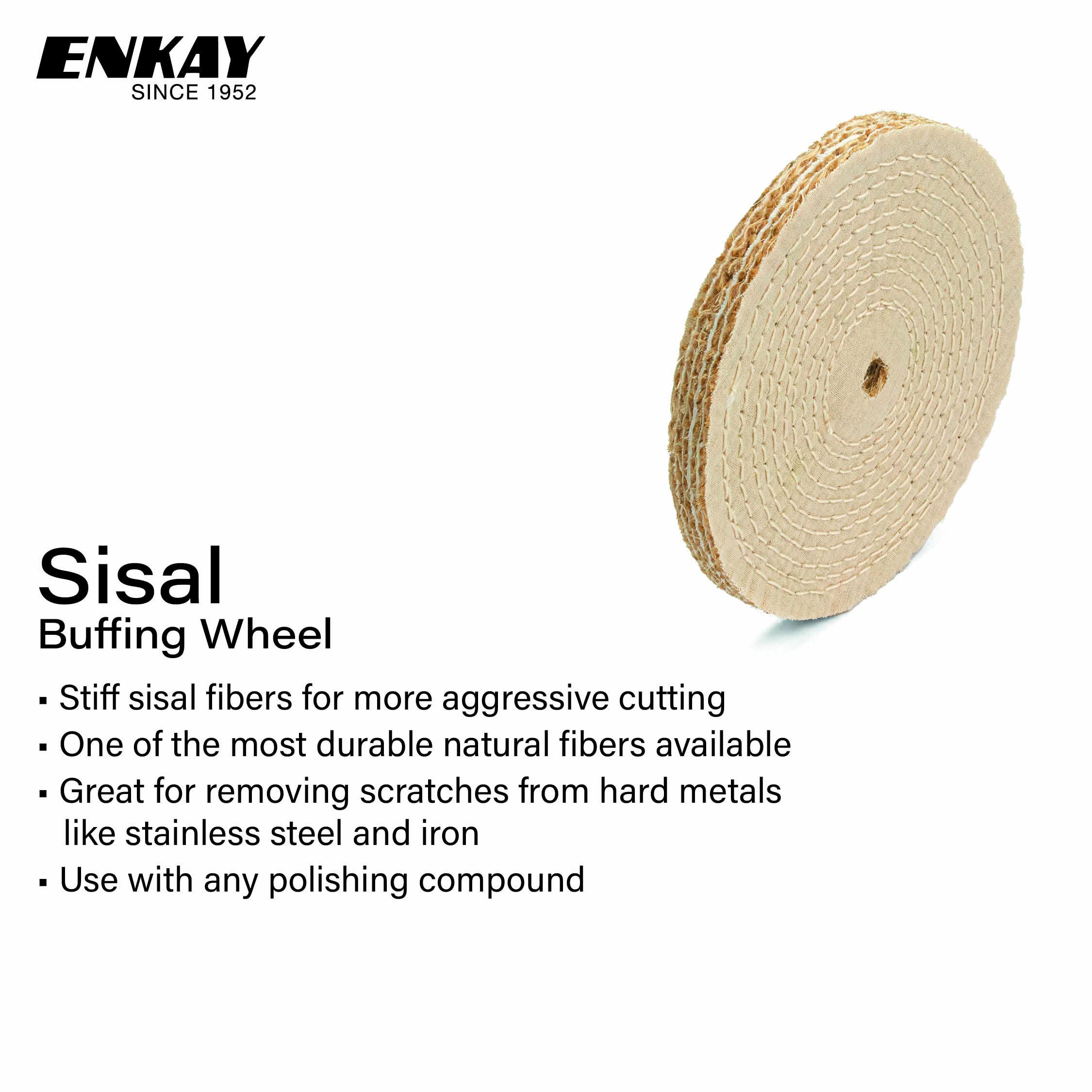 ENKAY Sisal Buffing Wheel - 6 Inch -3