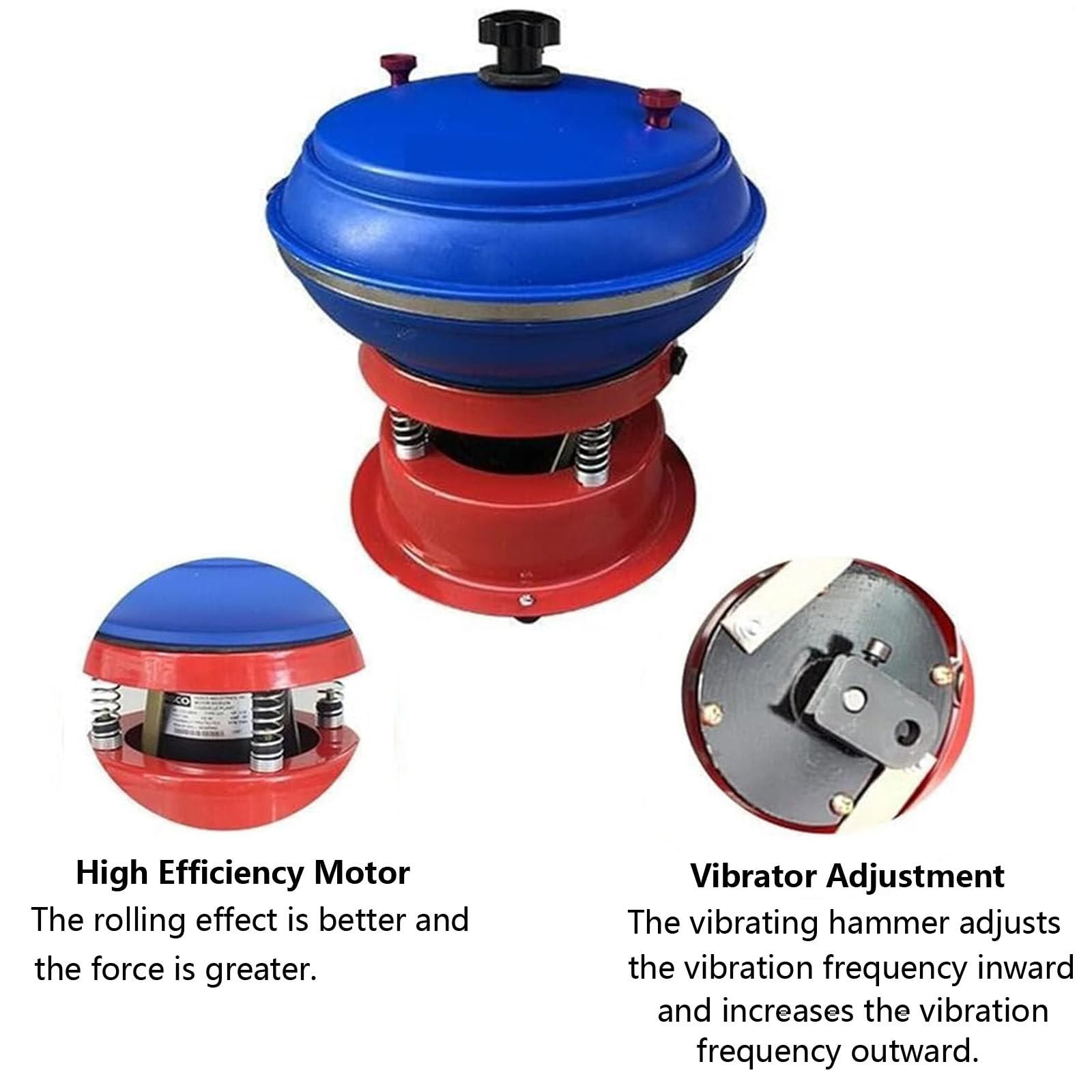 Polisseuse à vibrations pour bijoux, 8 pouces - Bol électrique pour polisseuse à roche pour un polissage vibratoire simple et pratique, 90 W, 3,5 L