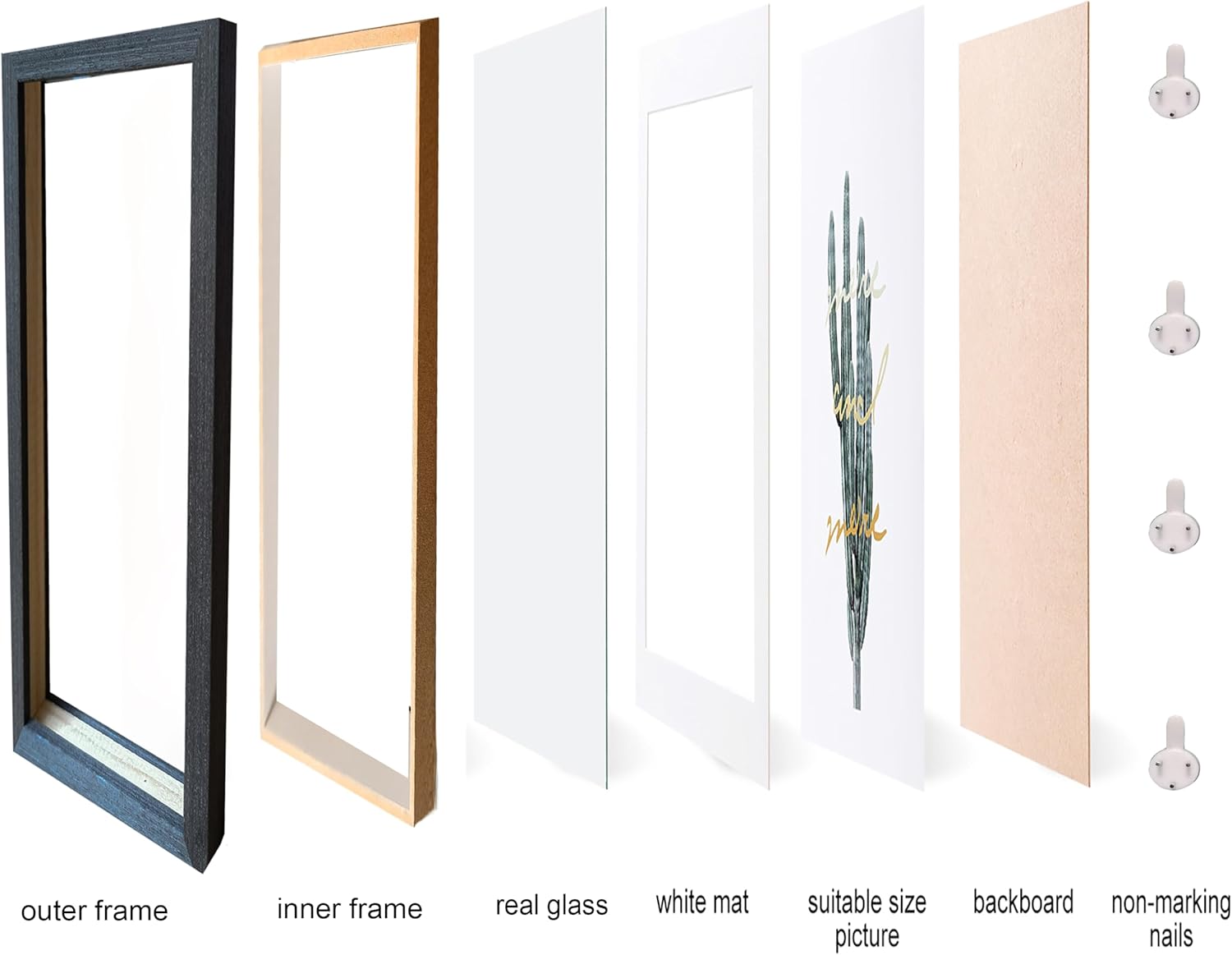 5x7 Shadow Box Frame Small Shadow Box Display Case 4 Pack Black Picture Frame Glass Surfaces Internal Depth 0.6 inch for Wall Or Tabletop