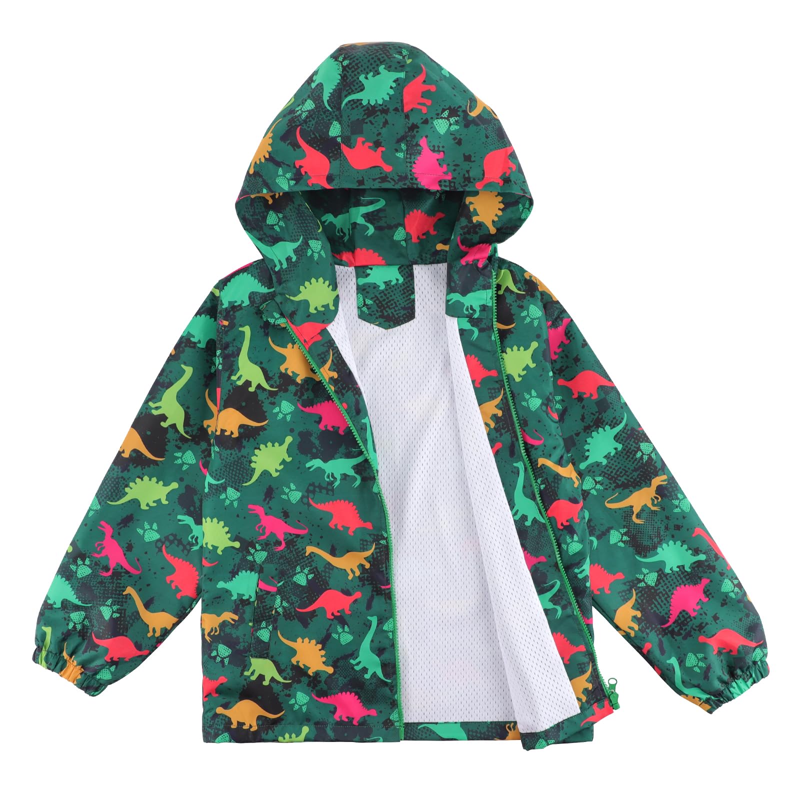 LACOFIA Chaqueta Impermeable para Niños Cazadora Cortavientos Abrigos con Capucha Chubasquero Ligero con Forro para Niños 3~12 años